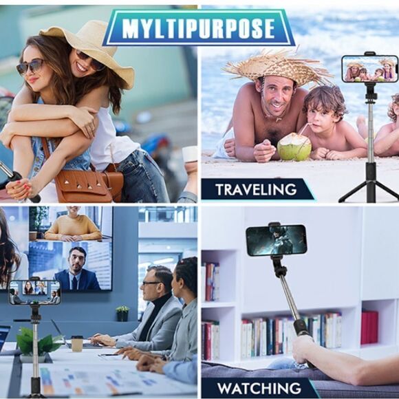 Live broadcast selfie stick hand held tripod with detachable wireless re… - Picture 7 of 14